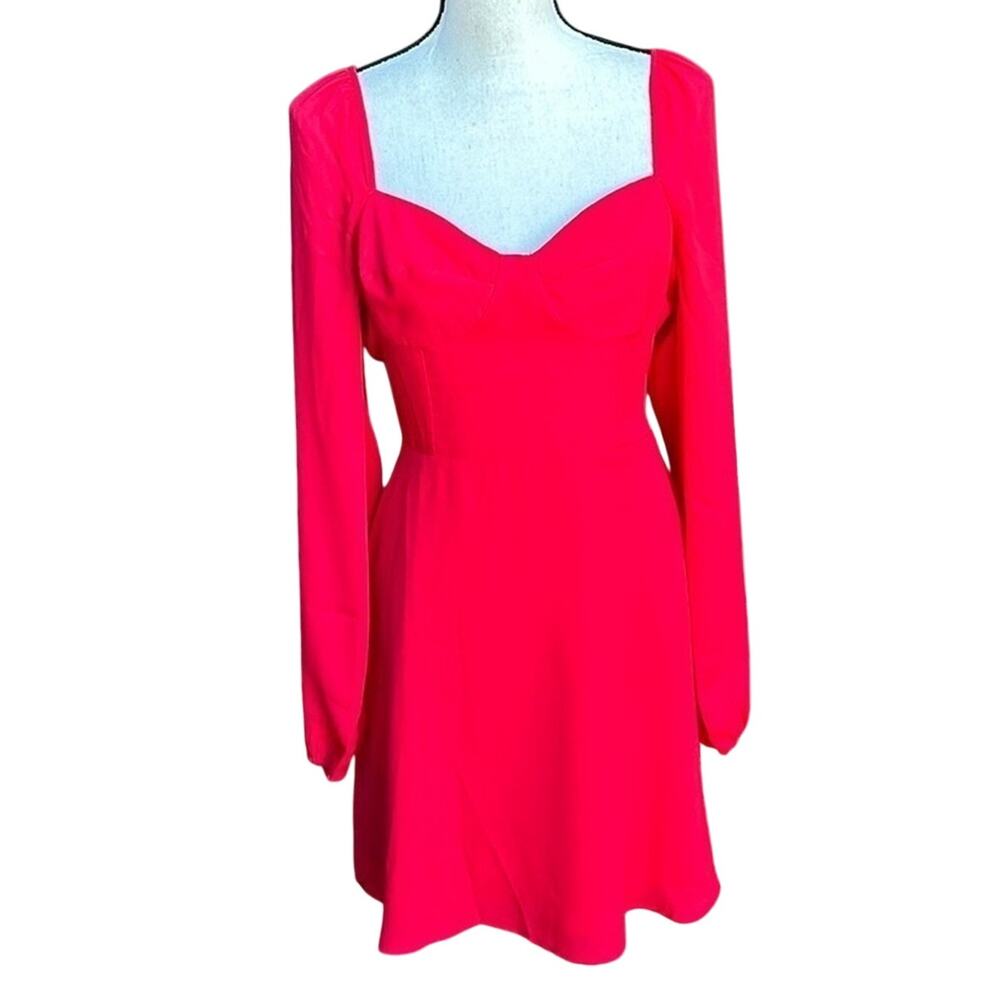Steve Madden Nicole Mini Dress Bright Red Sweetheart Neck Size 6 Ruffle NWT